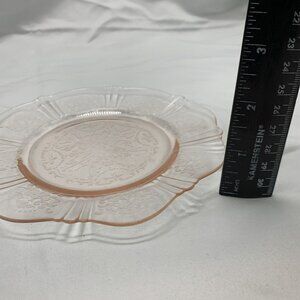 Set of 6 Vtg Macbeth Evans American Sweetheart Pink Depression Glass Dessert Pla